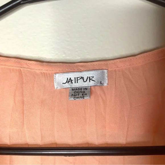 < Vintage Jaipur Peachy Ruffled Blouse > - Picture 3 of 6